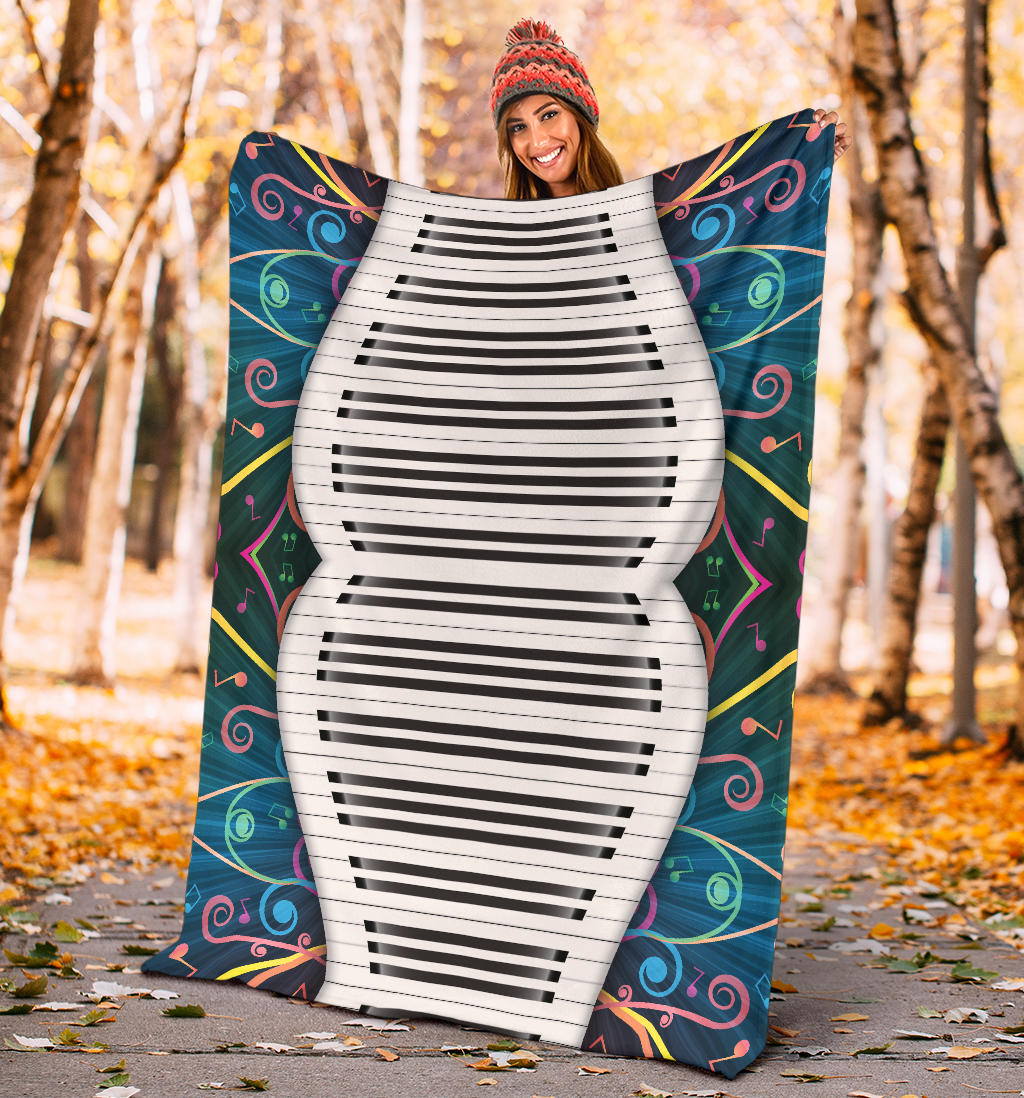 Piano Pattern Print Design 01 Premium Blanket