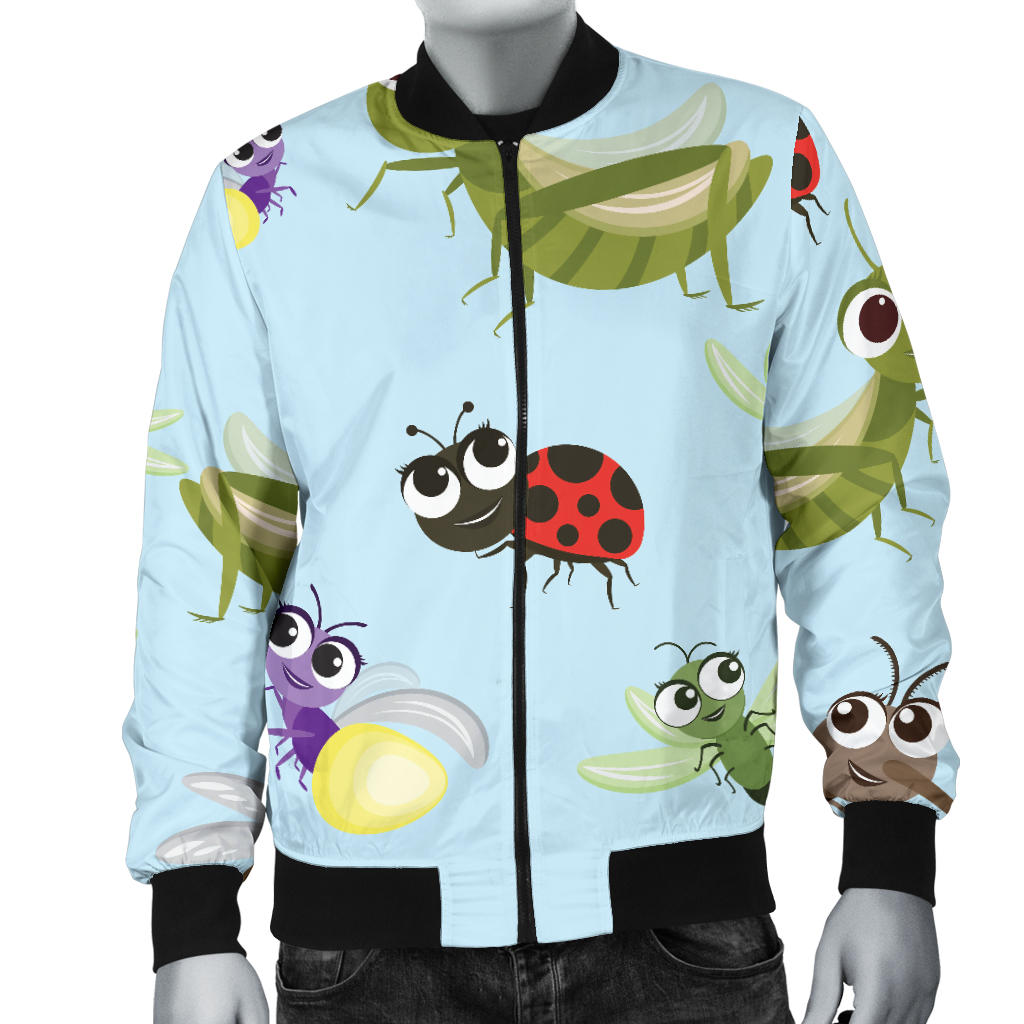 Ladybug Pattern Print Design 01 Men Bomber Jacket