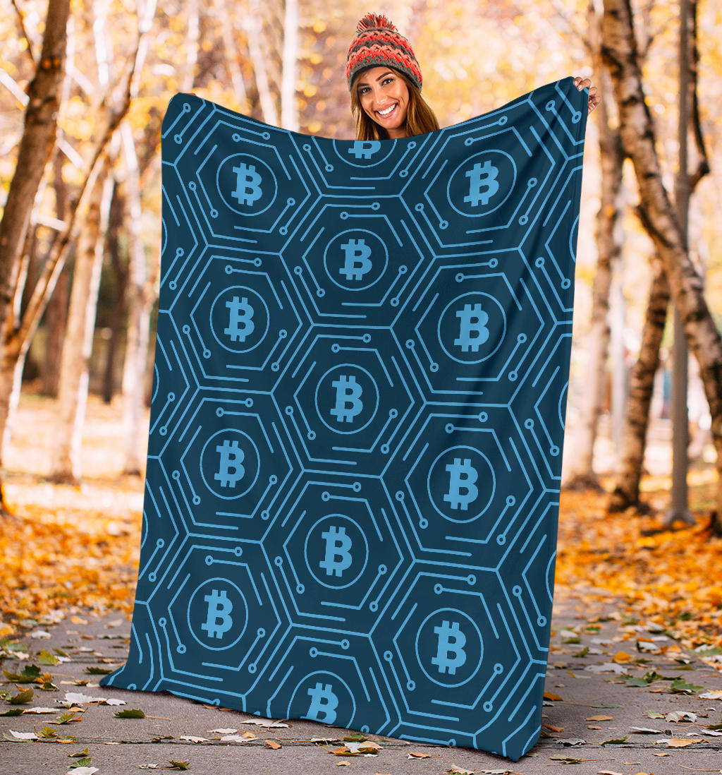 Cryptocurrency Pattern Print Design 04 Premium Blanket