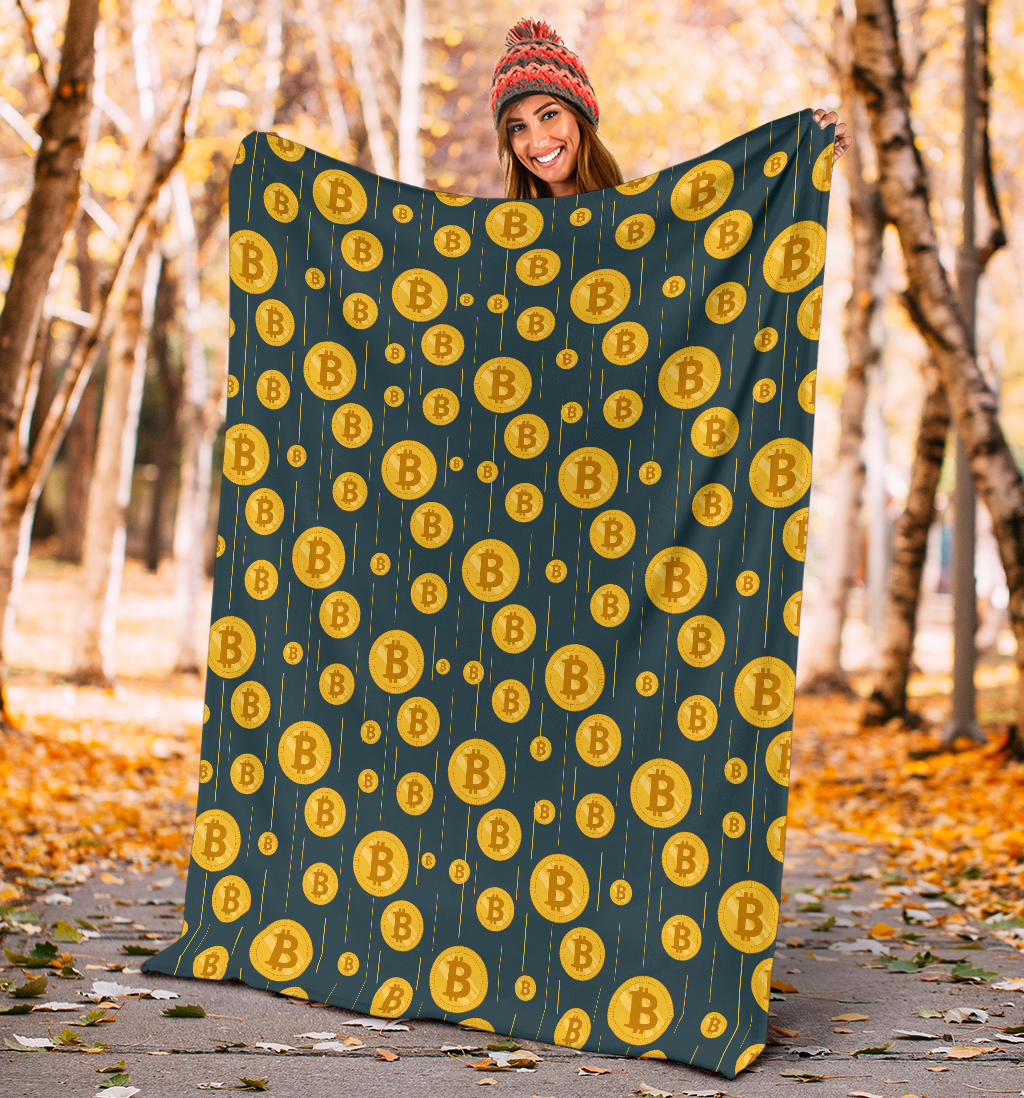 Bitcoin Pattern Print Design 01 Premium Blanket