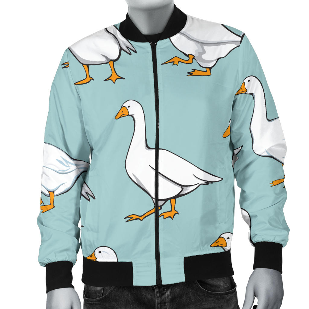 Goose Pattern Print Design 02 Men Bomber Jacket