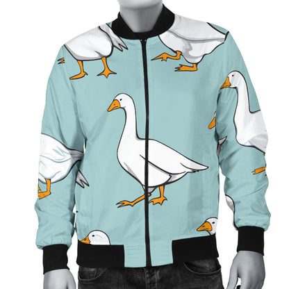 Goose Pattern Print Design 02 Men Bomber Jacket