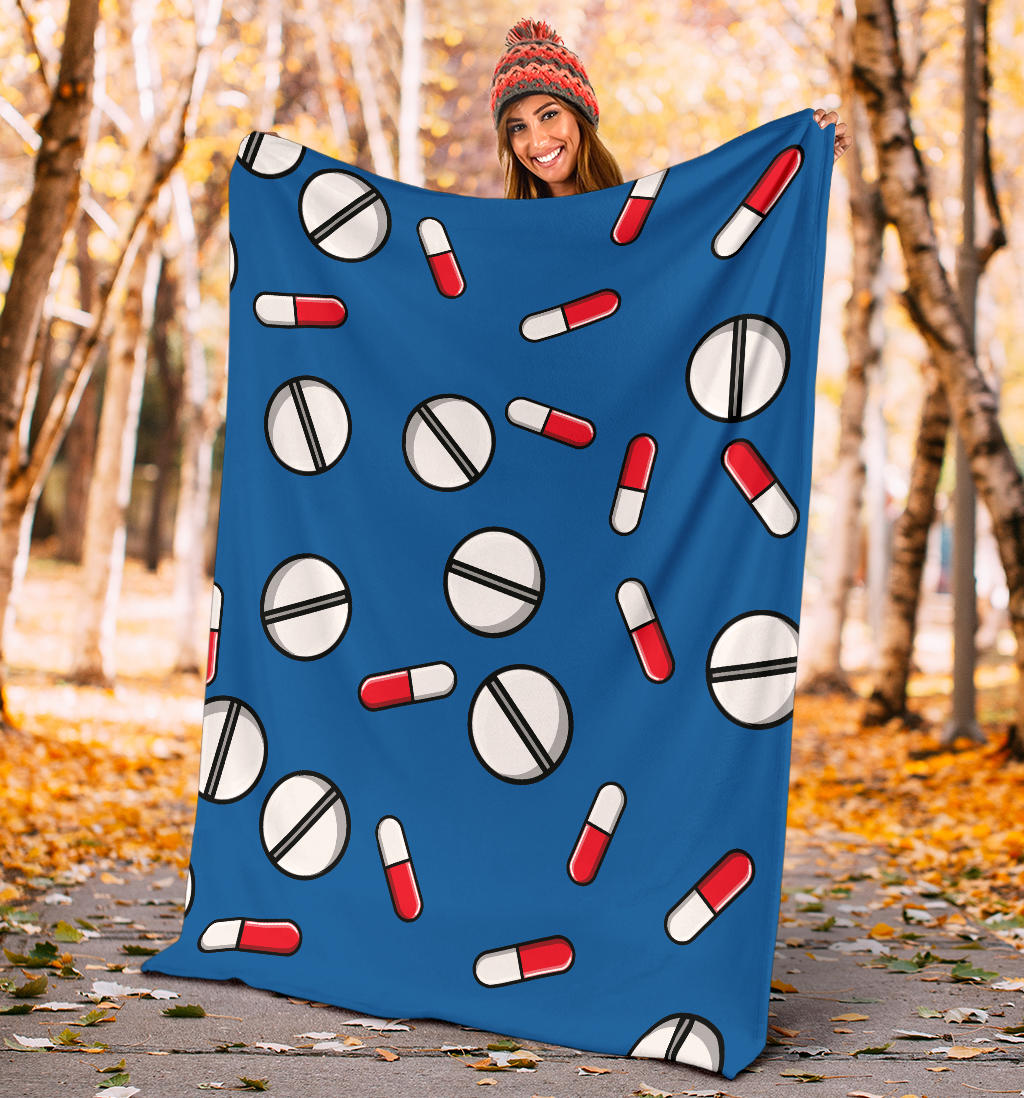 Pill Pattern Print Design A05 Premium Blanket
