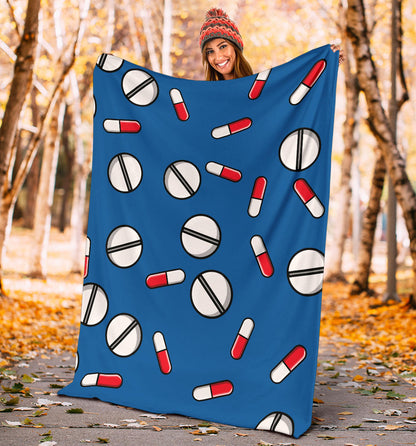 Pill Pattern Print Design A05 Premium Blanket