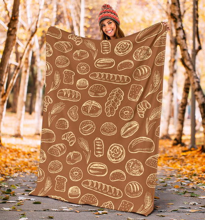 Bread Pattern Print Design 03 Premium Blanket