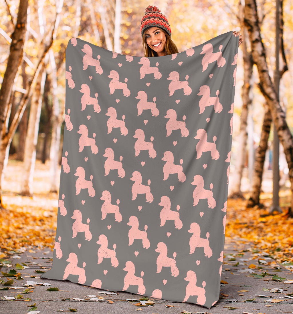 Poodle Pattern Print Design A02 Premium Blanket