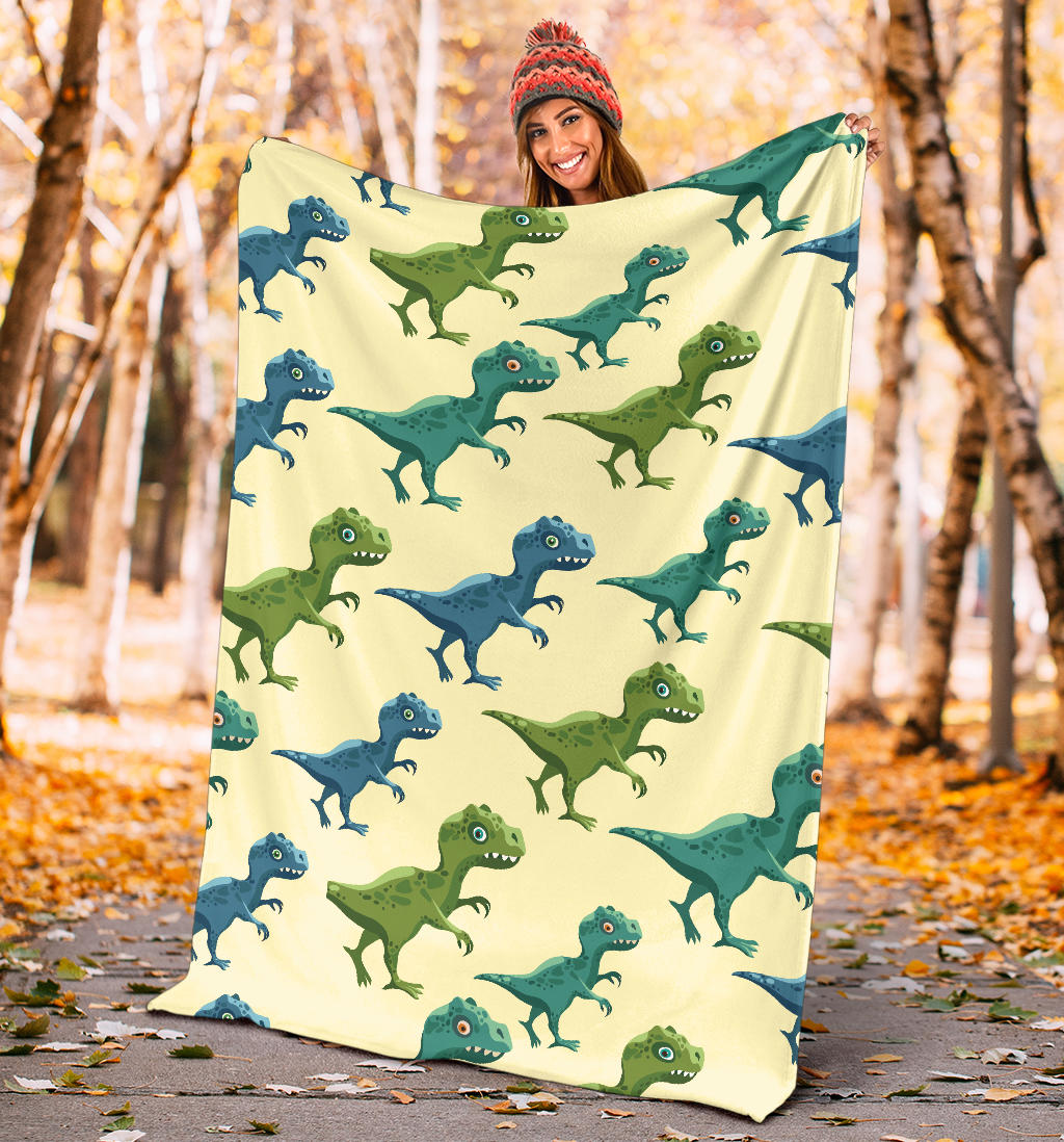 T Rex Pattern Print Design A04 Premium Blanket