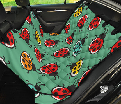 Ladybug Pattern Print Design 02 Rear Dog Car Seat Cover Hammock