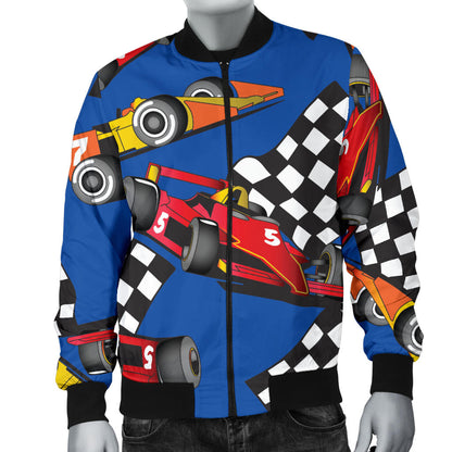 Racing Pattern Print Design A01 Men Bomber Jacket