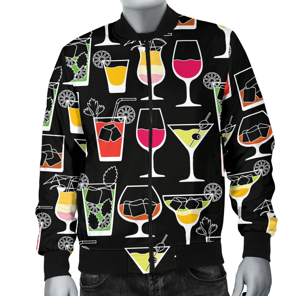 Cocktail Pattern Print Design 01 Men Bomber Jacket