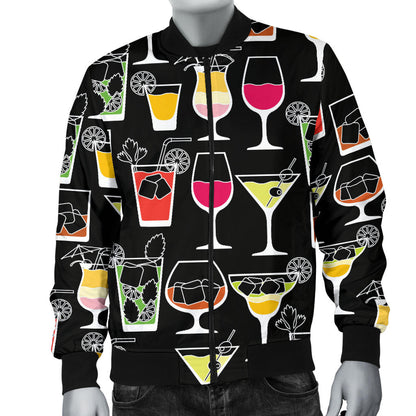 Cocktail Pattern Print Design 01 Men Bomber Jacket