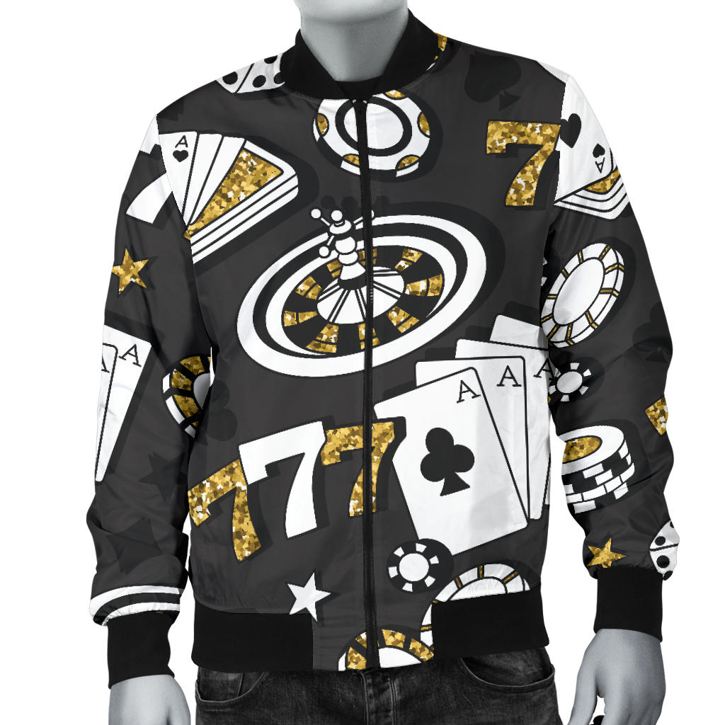 Casino Pattern Print Design 05 Men Bomber Jacket