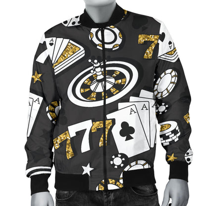 Casino Pattern Print Design 05 Men Bomber Jacket