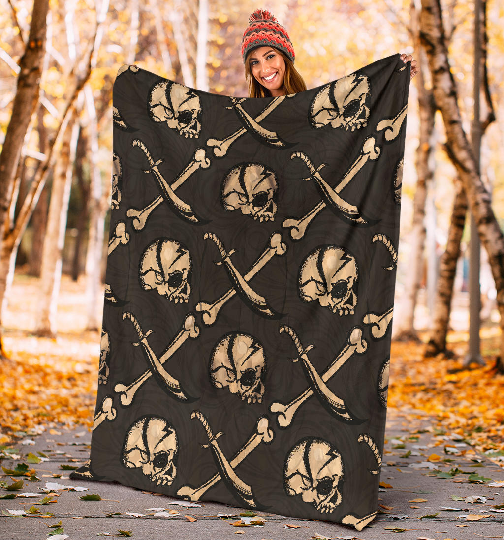 Pirate Pattern Print Design A03 Premium Blanket