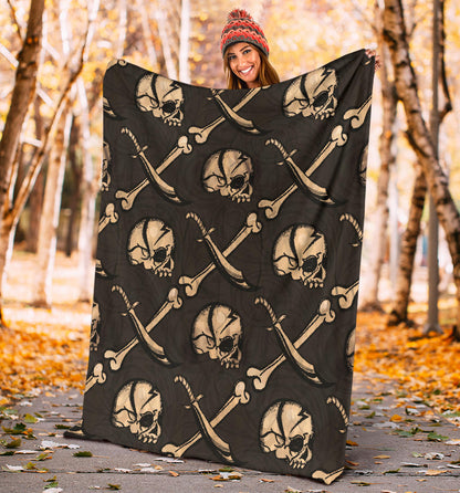 Pirate Pattern Print Design A03 Premium Blanket
