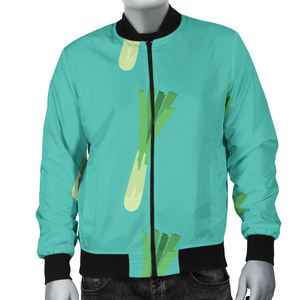 Leek Pattern Print Design 01 Men Bomber Jacket