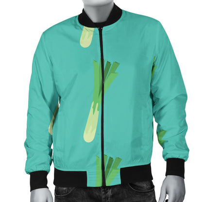 Leek Pattern Print Design 01 Men Bomber Jacket