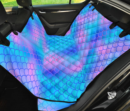 Mermaid Scales Pattern Print Design 04 Rear Dog Car Seat Cover Hammock