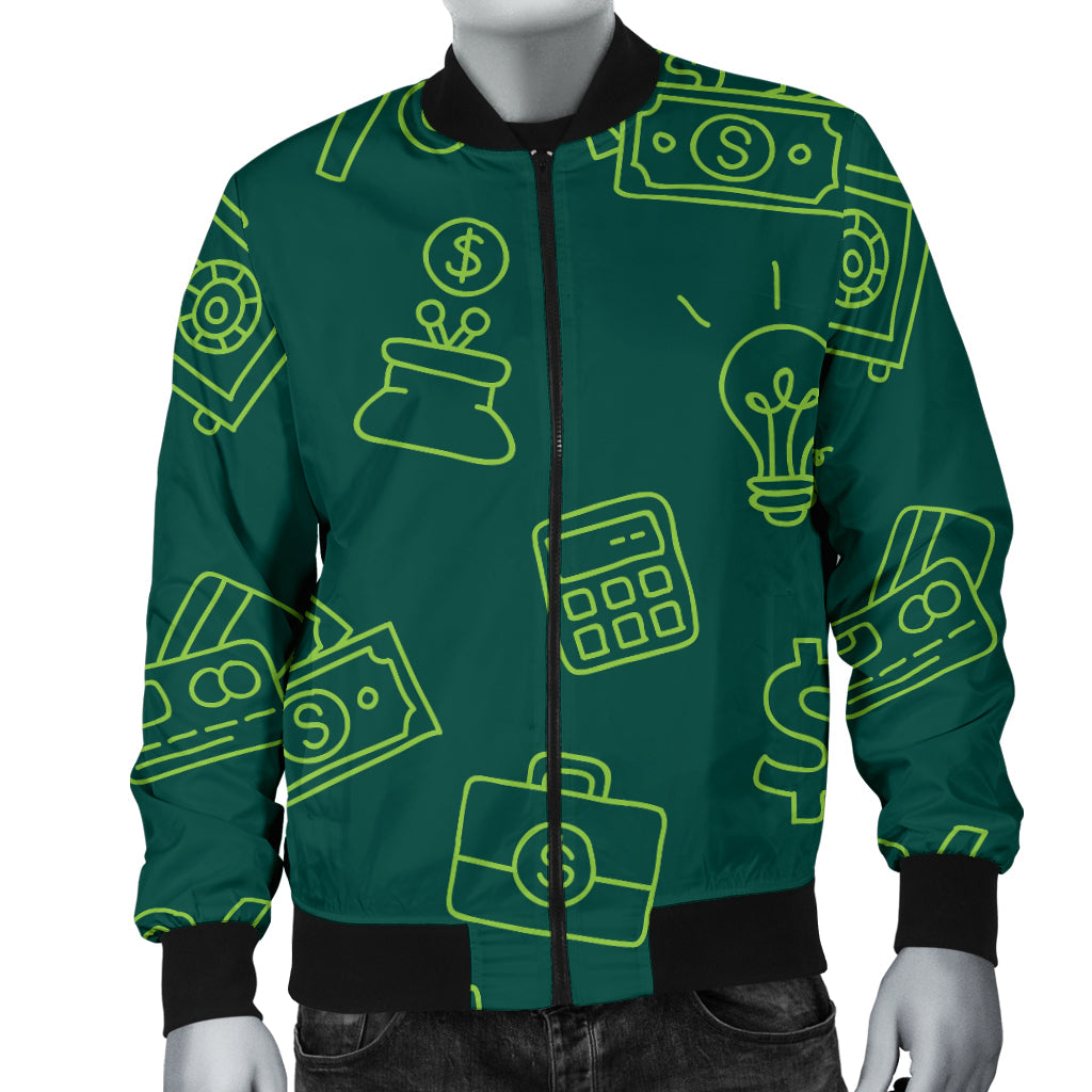 Accounting Financial Pattern Print Design 02 Men Bomber Jacket