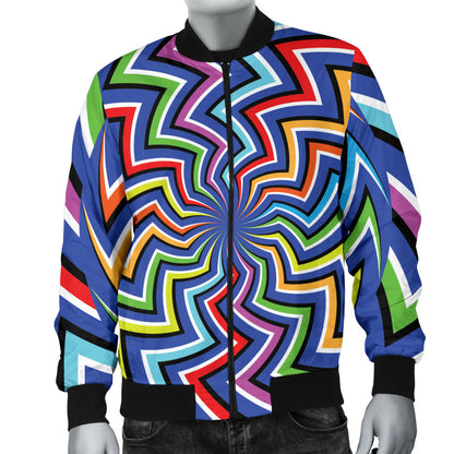 Optical illusion Pattern Print Design A02 Men Bomber Jacket