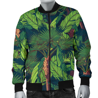 Rainforest Pattern Print Design A01 Men Bomber Jacket