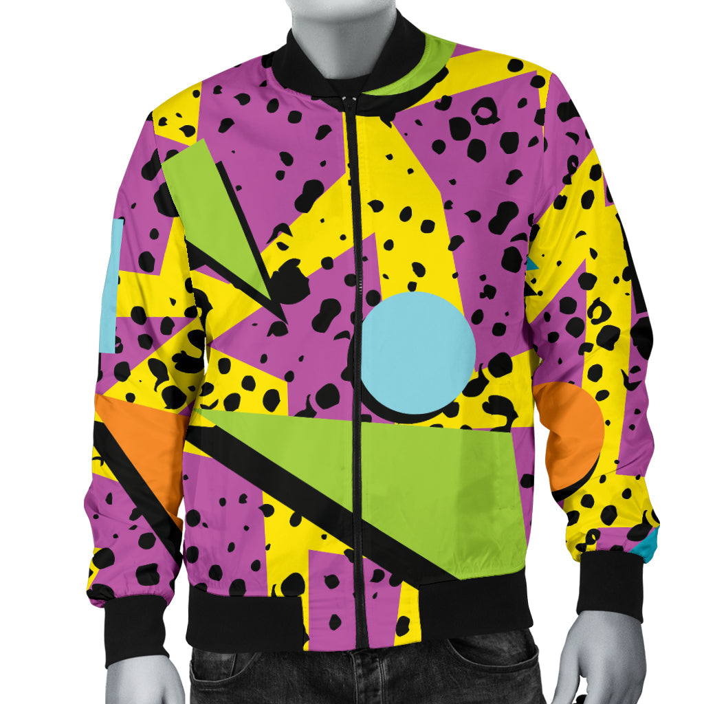 80s Pattern Print Design 1 Men Bomber Jacket