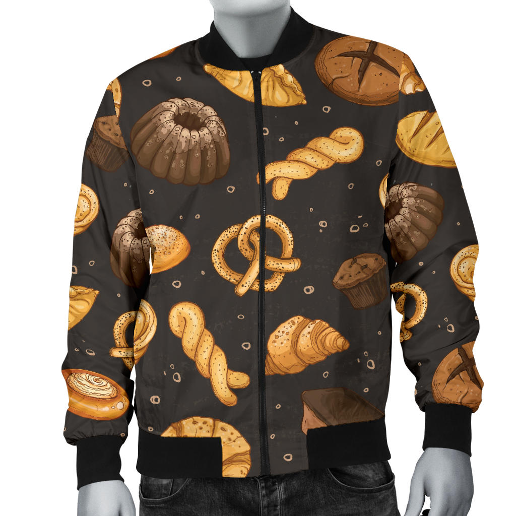 Bread Pattern Print Design 05 Men Bomber Jacket