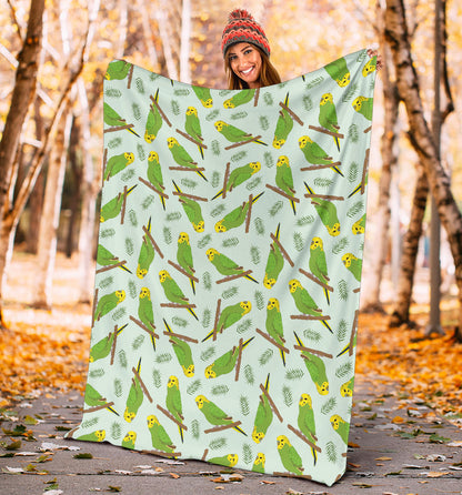 Budgerigar Pattern Print Design 04 Premium Blanket