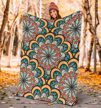 Mandala Pattern Print Design 01 Premium Blanket