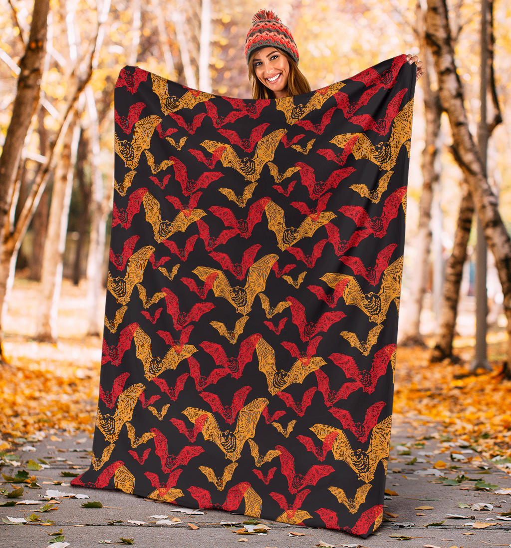 Bat Pattern Print Design 01 Premium Blanket