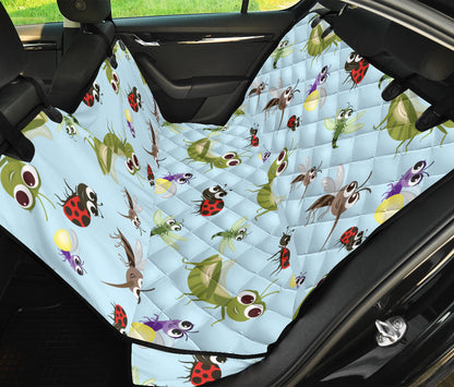 Ladybug Pattern Print Design 01 Rear Dog Car Seat Cover Hammock