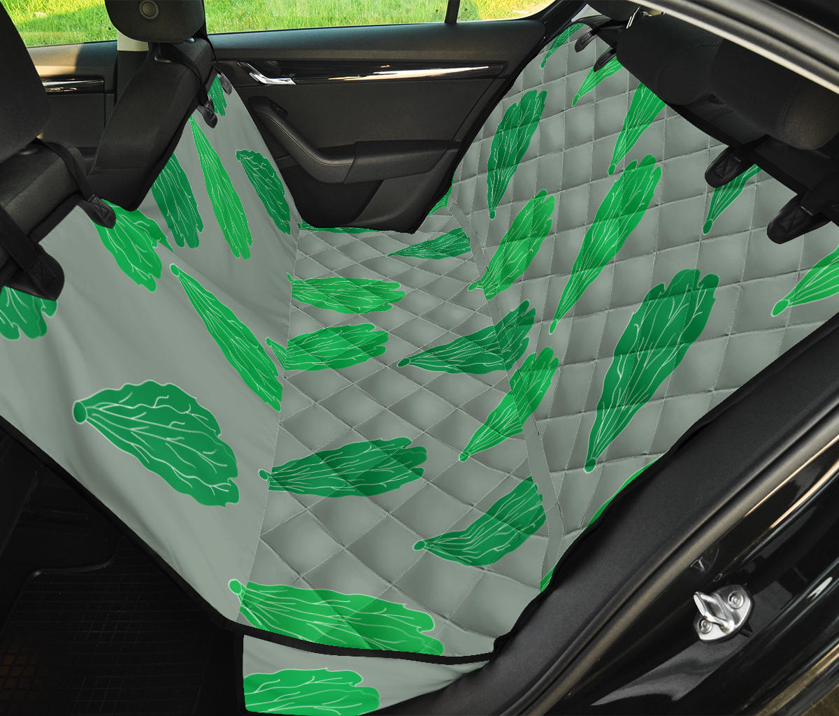 Lettuce Pattern Print Design 02 Rear Dog Car Seat Cover Hammock