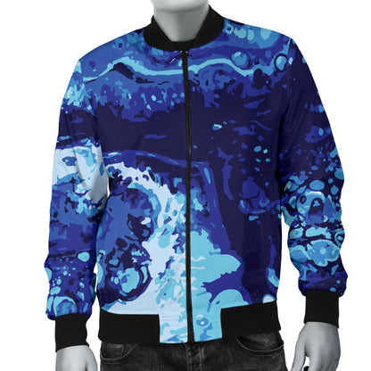 Ocean Liquid Pattern Print Design A03 Men Bomber Jacket