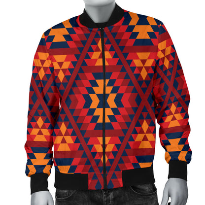 Navajo Pattern Print Design A03 Men Bomber Jacket