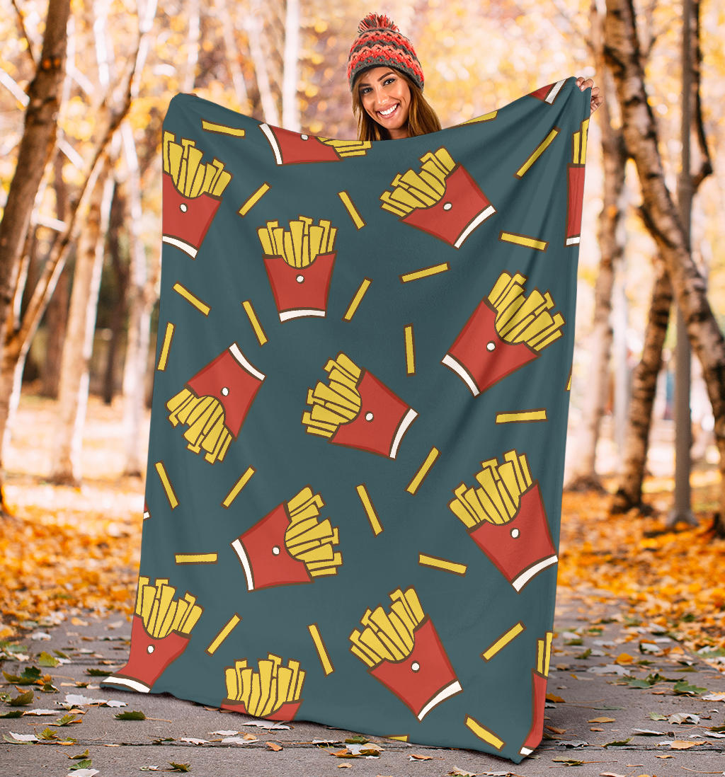 French Fried Pattern Print Design 04 Premium Blanket