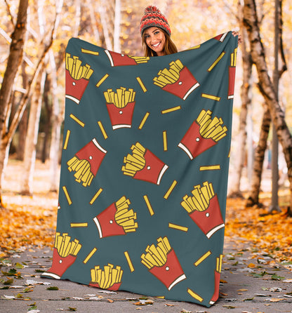 French Fried Pattern Print Design 04 Premium Blanket