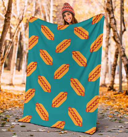 Hot Dog Pattern Print Design 03 Premium Blanket
