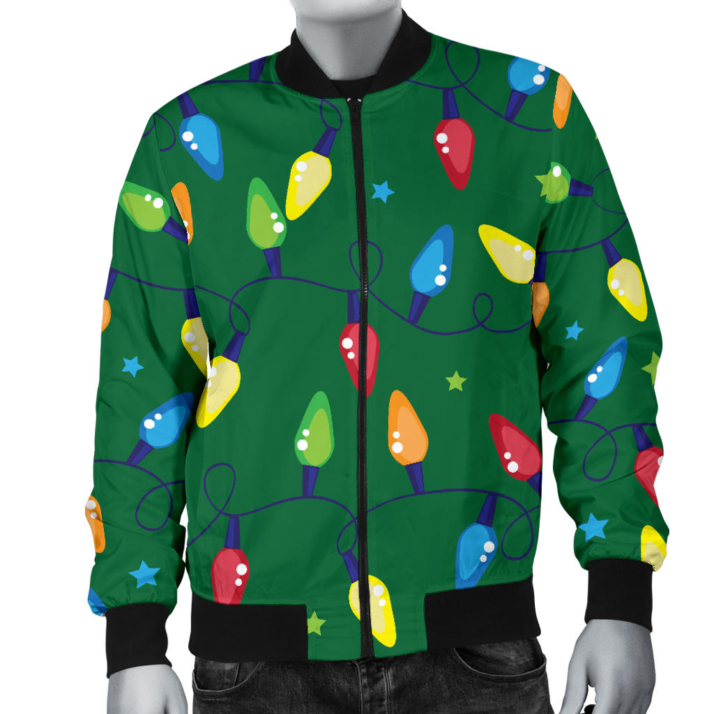 Christmas Light Pattern Print Design 02 Men Bomber Jacket