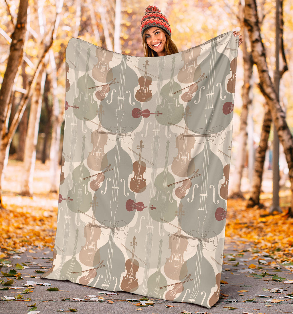 Violin Pattern Print Design 01 Premium Blanket