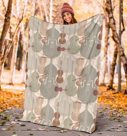 Violin Pattern Print Design 01 Premium Blanket
