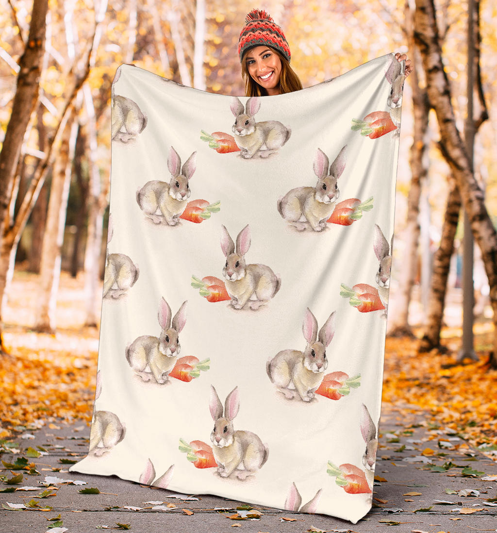 Rabbit Pattern Print Design 01 Premium Blanket