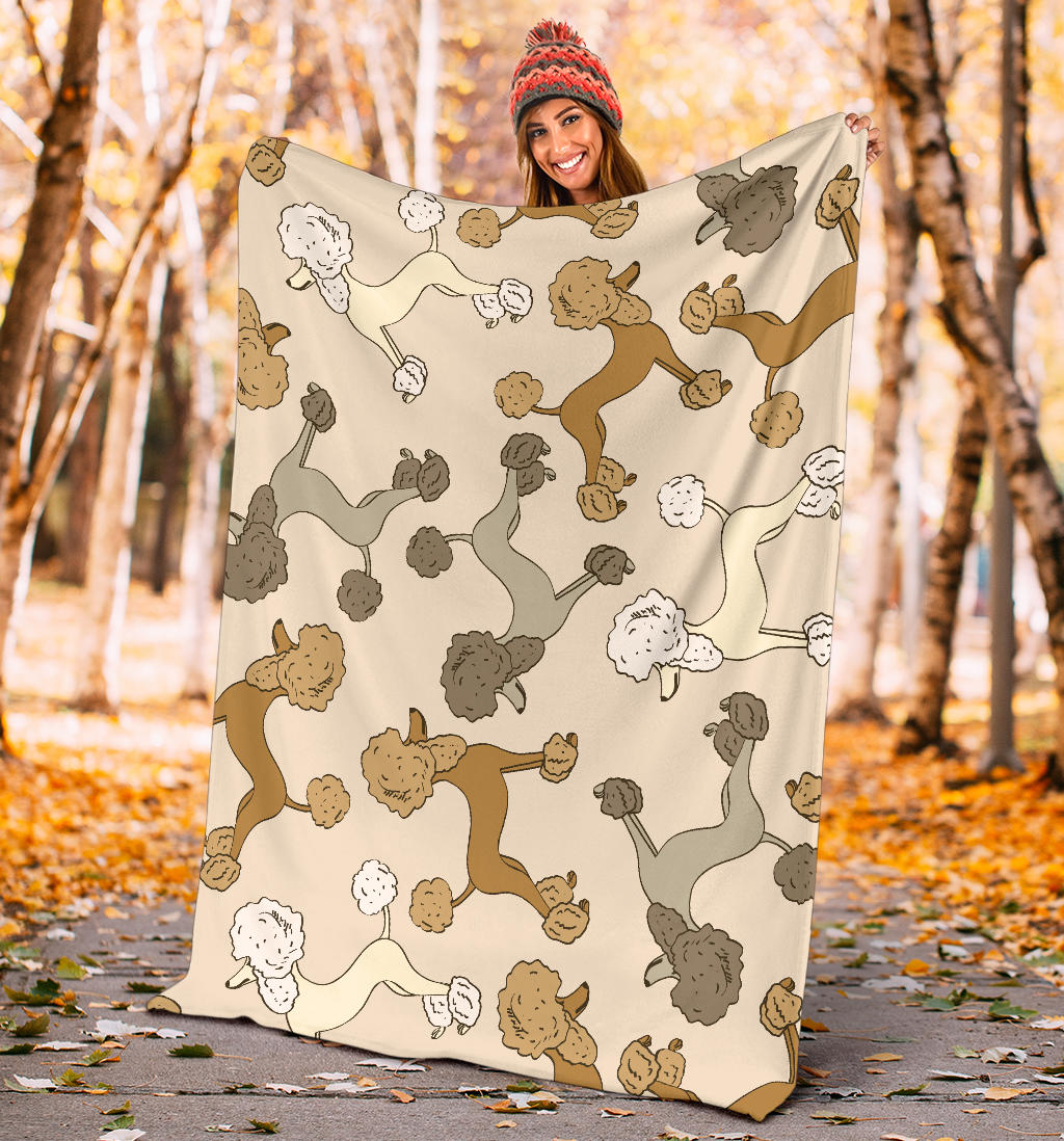Poodle Pattern Print Design A01 Premium Blanket