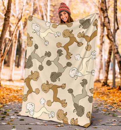 Poodle Pattern Print Design A01 Premium Blanket