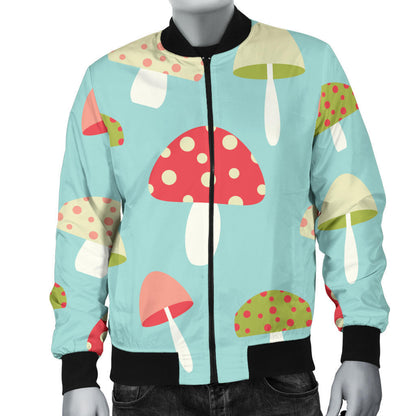 Mushroom Pattern Print Design A01 Men Bomber Jacket