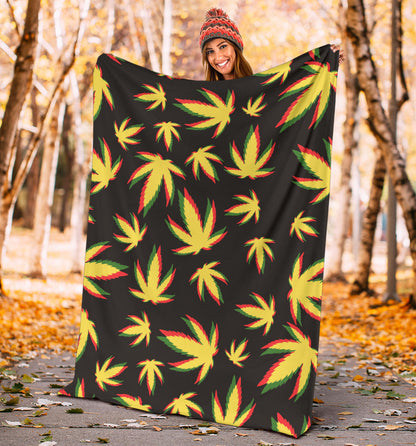 Pot Leaf Pattern Print Design A02 Premium Blanket