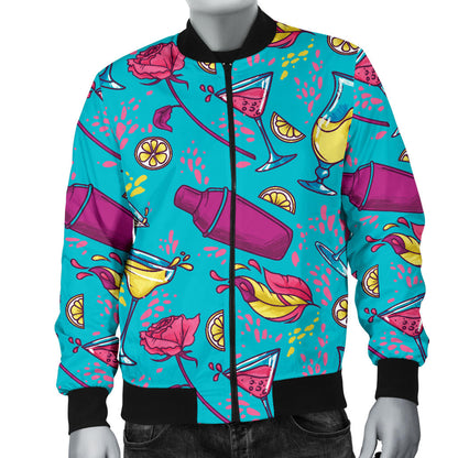 Cocktail Pattern Print Design 03 Men Bomber Jacket