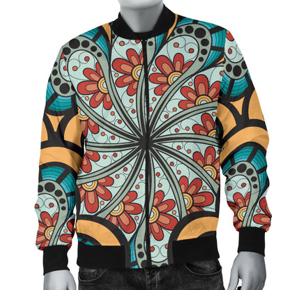 Mandala Pattern Print Design 01 Men Bomber Jacket