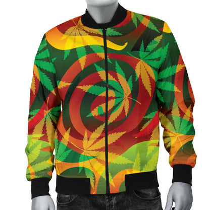 Rastafarian Pattern Print Design A01 Men Bomber Jacket