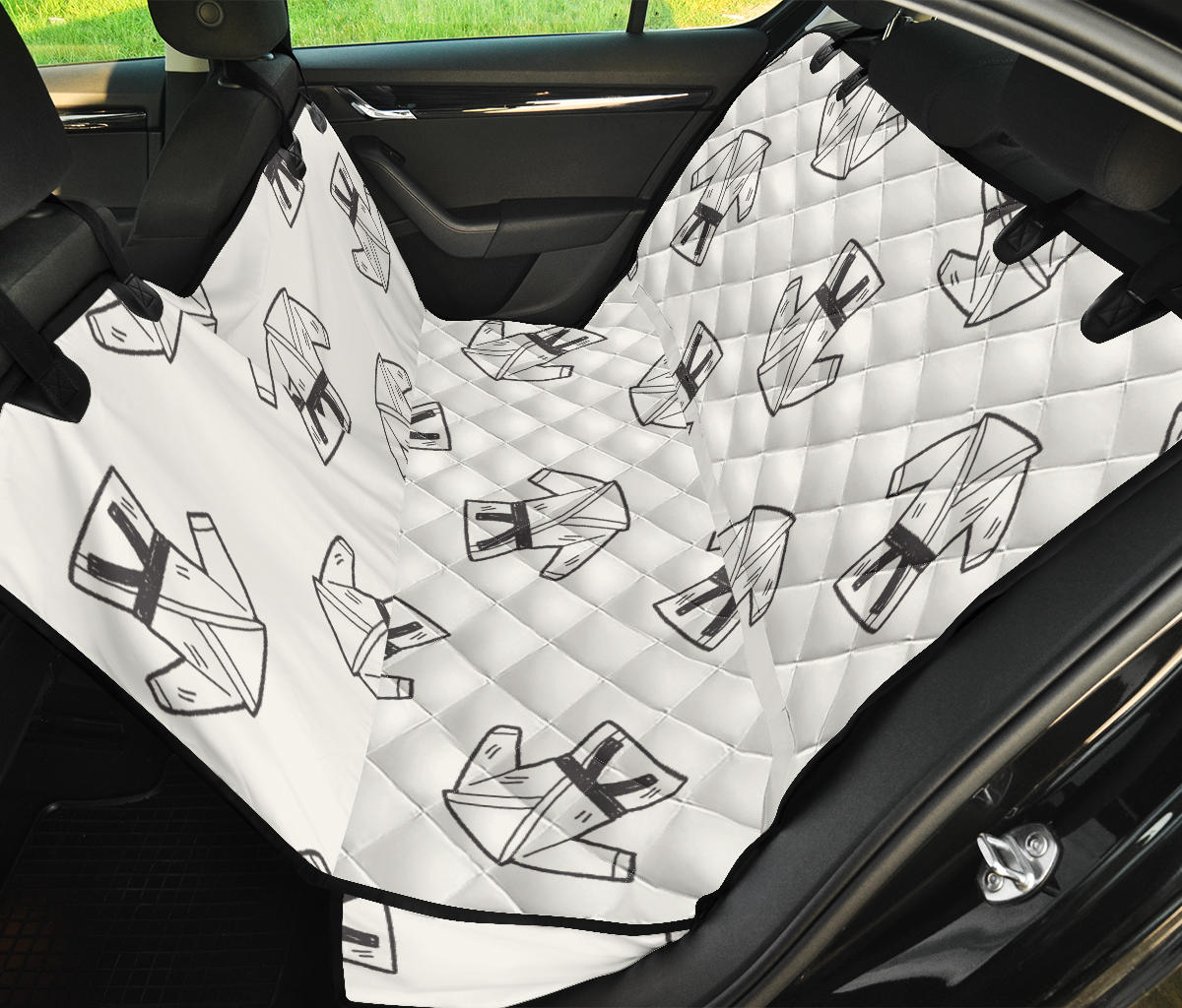 Karate Pattern Print Design 01 Rear Dog Car Seat Cover Hammock