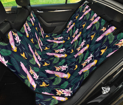 Cockatoo Pattern Print Design 03 Rear Dog Car Seat Cover Hammock